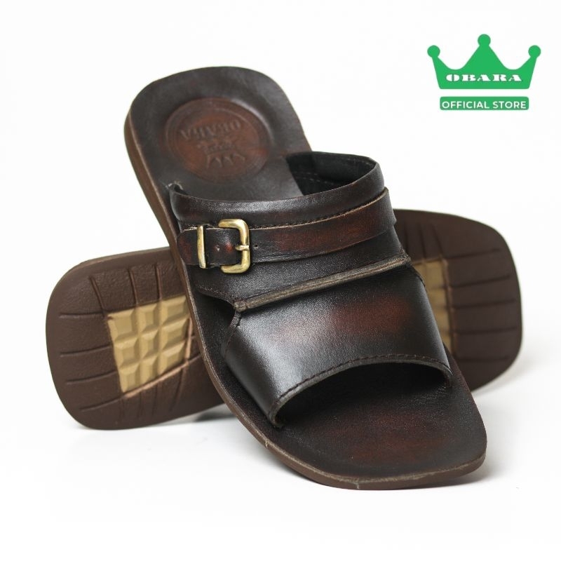 OBARA / Sandal Pria Kulit Asli Slop Original