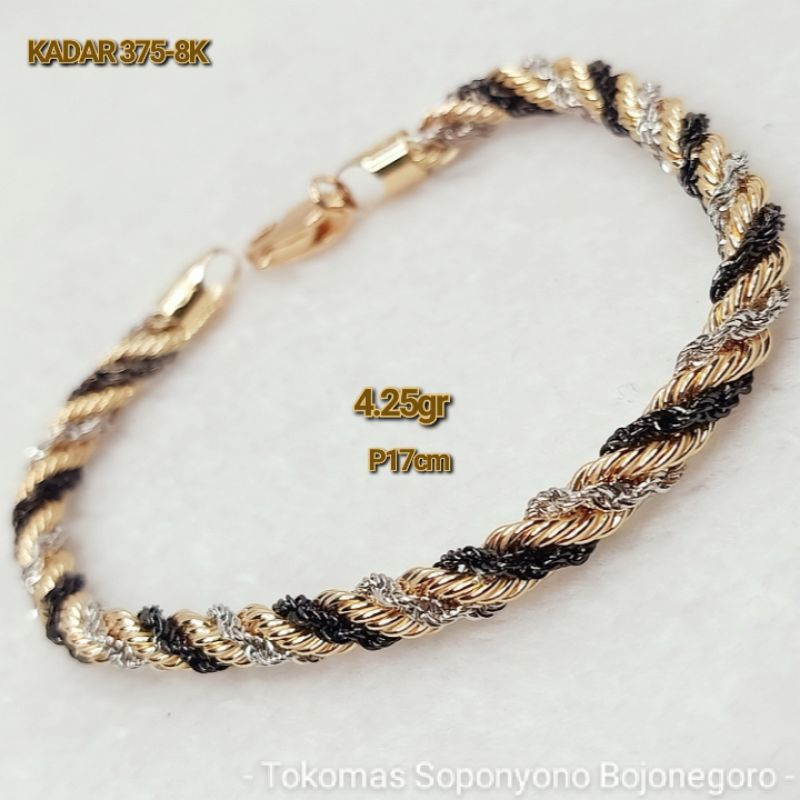 GELANG RANTAI 3 WARNA KADAR 375-8K