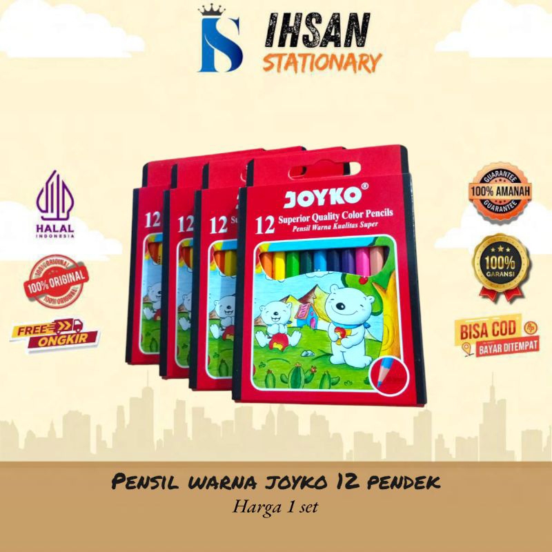 

Pensil Warna Joyko 12 Warna Pendek (1 Set)