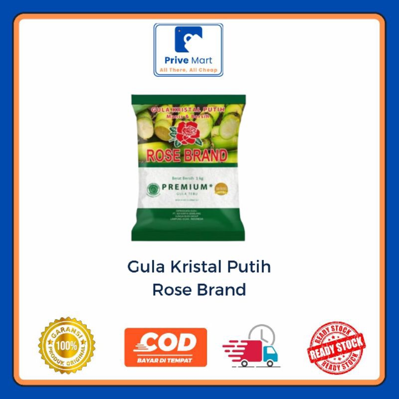 

Gula Kristal Putih Rose Brand Hijau 1kg Prive Mart