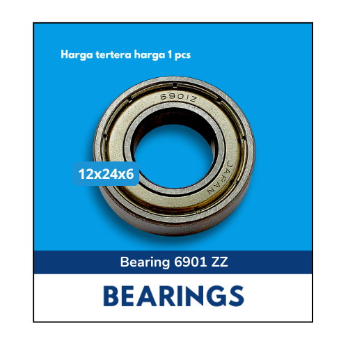 Bearing 6901 ZZ N*N Japan Bering Tutup Besi Dua Sisi Klaher Laher Laker