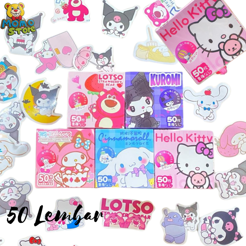 

50 Pcs Sticker Single Edisi Sanrio Sticker Lucu Kuromi Cinnamoroll Melody Lotso Stiker Waterproof