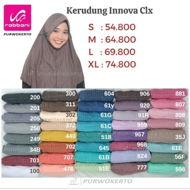 {SIZE XL} KERUDUNG RABBANI INNOVA CLX WARNA KERUDUNG RABBANI MOTIF CORAL