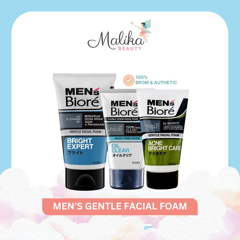 Malika Beauty | BIORE Mens Facial Foam | Permbersih Wajah Pria