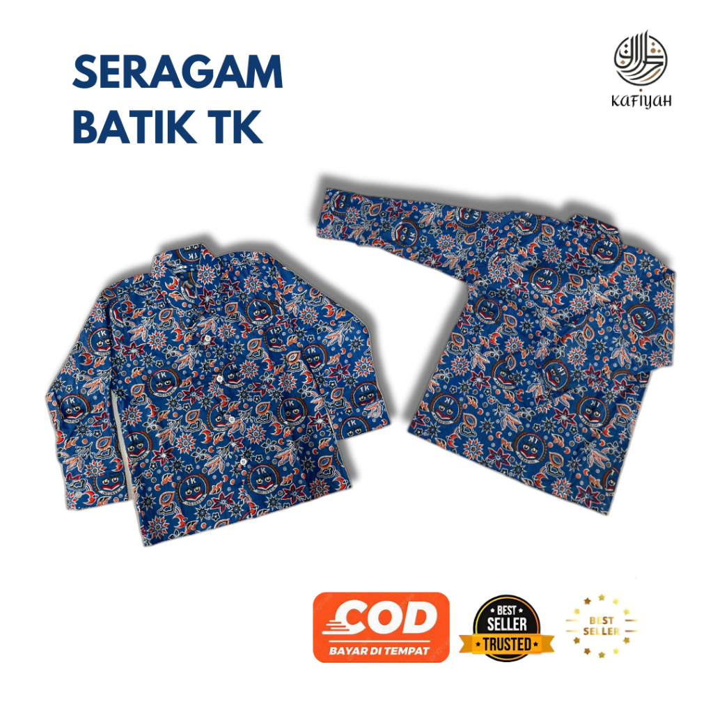 BAJU BATIK TK || SERAGAM BAJU BATIK TK BIRU