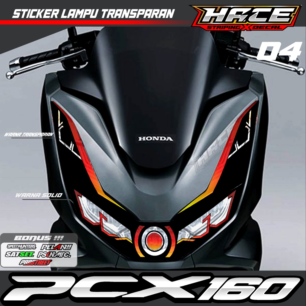 KODE 05 STIKER VARIASI ALIS LAMPU MOTOR PCX 160 - STIKER ALIS LAMPU DEPAN PCX 160 PREMIUM GRAFIK