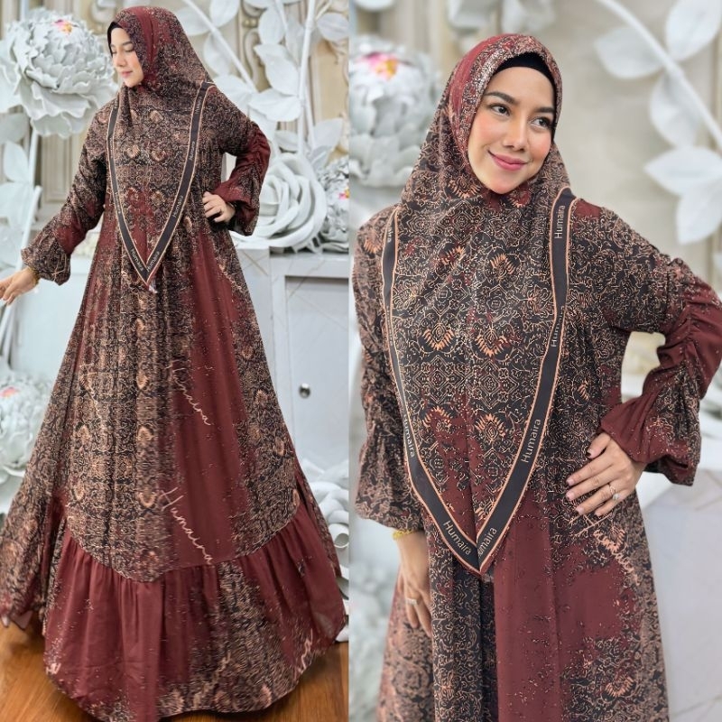 JASMIN BY HUMAIRA SYARI GAMIS CERUTY PREMIUM PRINTING BUSUI WUDHU FRIENDLY SET JILBAB KHIMAR BAJU DR