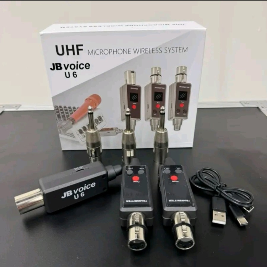 Receiver Transmiter Mic Wireless System Jbvoice U 6 Original