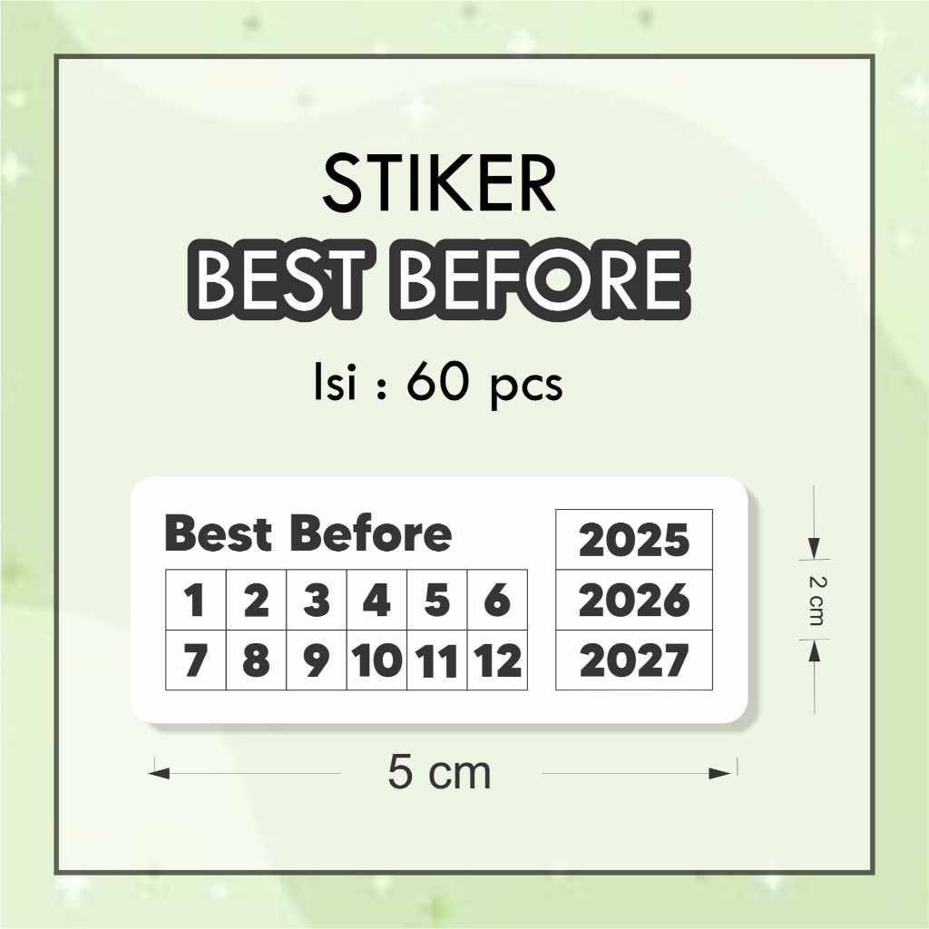 

60 pcs Stiker Best Before / Expired Date