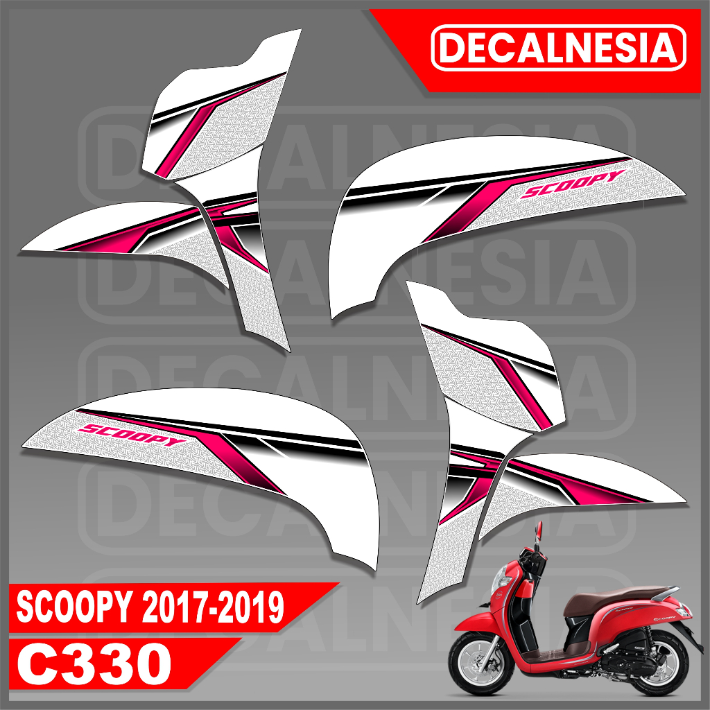Striping Stiker Scoopy Esp 2019 2018 2017 Sticker Motor Variasi Simple Racing Keren List C330