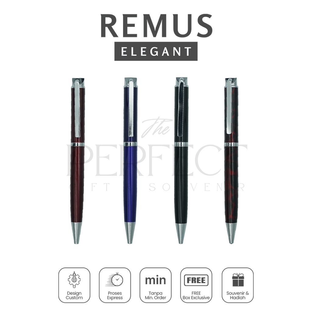 

Remus Elegant Pen Ballpoint Free Box Custom Grafir Exclusive Promosi Gift Kado Souvenir