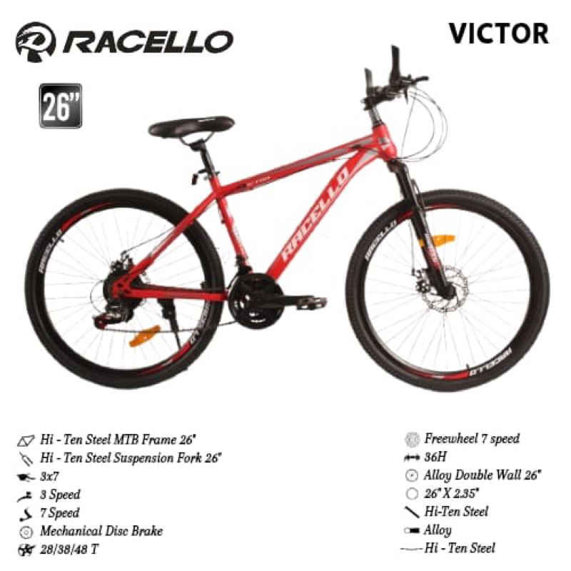 SEPEDA MTB/GUNUNG RACELLO UKURAN 26