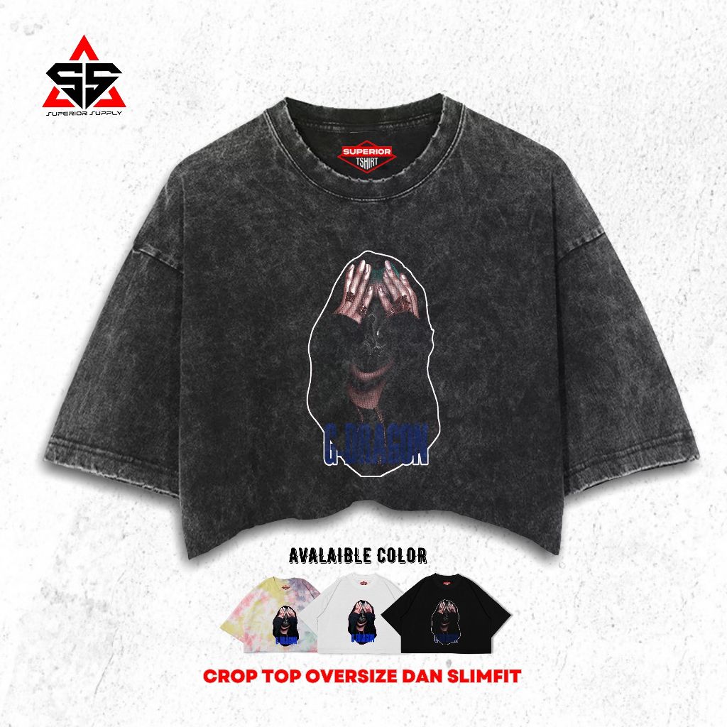 SUPERIOR Crop Tee G-Dragon Washed Tye Die Longsleeve Oversize Slimfit Crop Top GDRAGON-6