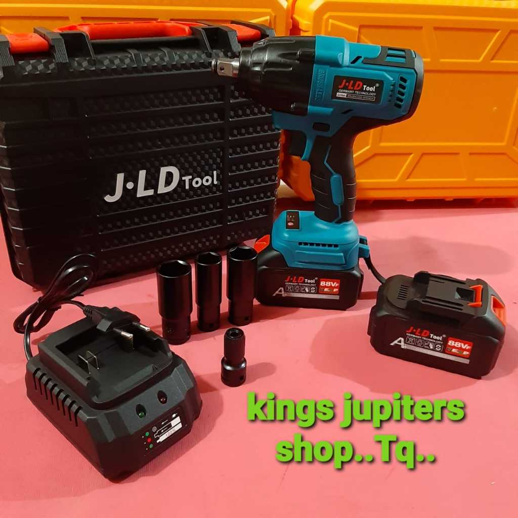 2 BATRE IMPACT WRENCH JLD ( 650NM WARNA KIRIM RANDOM ) mesin buka tutup baut impek impak impect