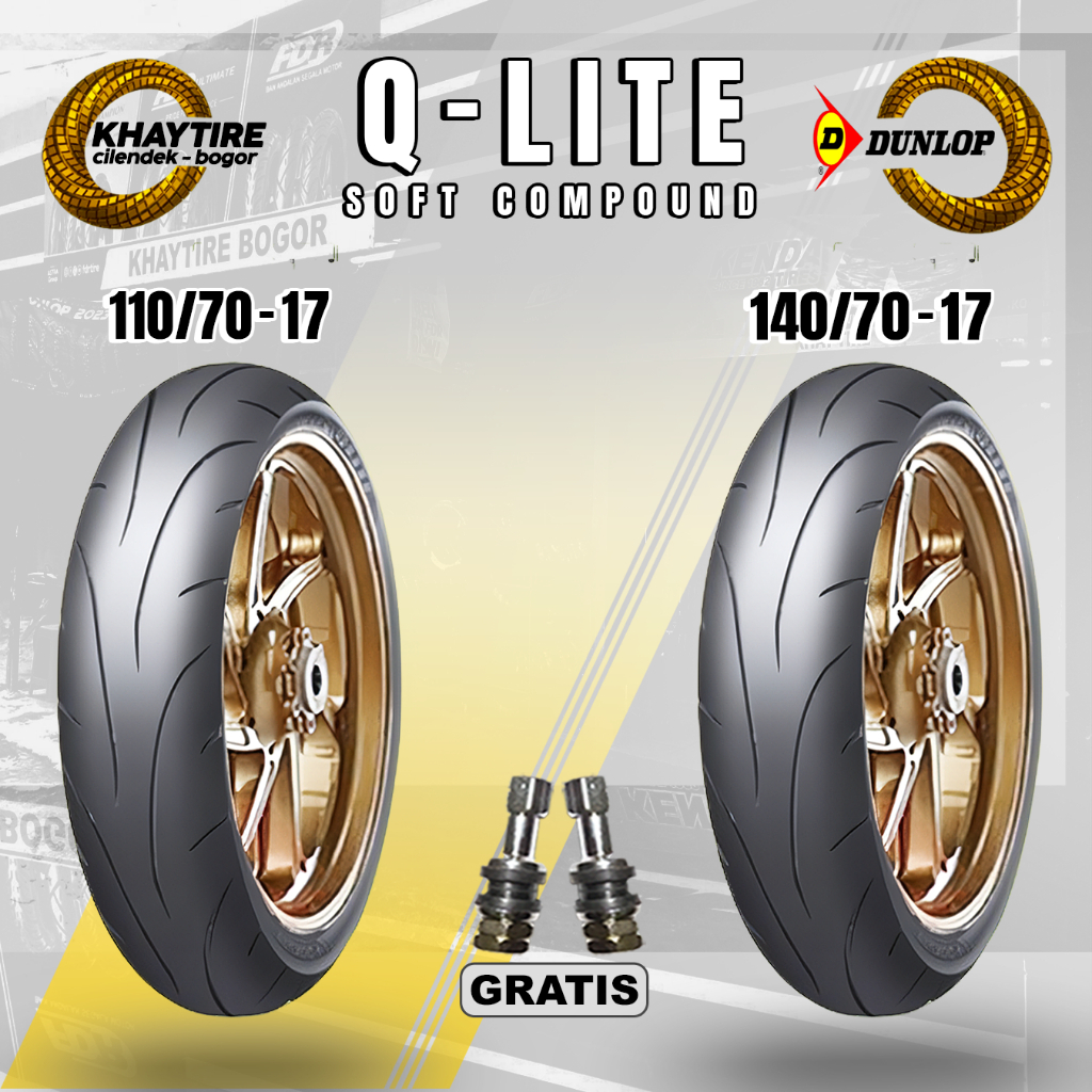 Ban Motor Sport-Supermoto Soft Compound DUNLOP SPORTMAX Q-LITE 110/70 & 140/70 Ring 17 Tubeless