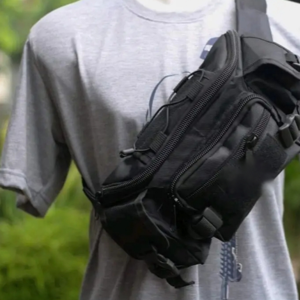 PROMO Waistbag Pria Tactical Army Tas Pria Tas Dada Bisa Cod KEKINIAN