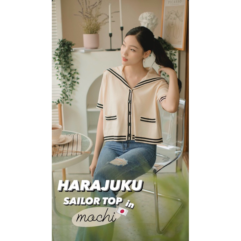 Bebeplum Harajuku Sailor Top in Mochi Preloved