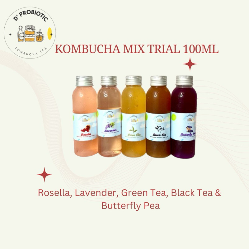 

KOMBUCHA MIX TRY 5 x 100ML ALL VARIANT DPROBIOTIC KOMBUCHA