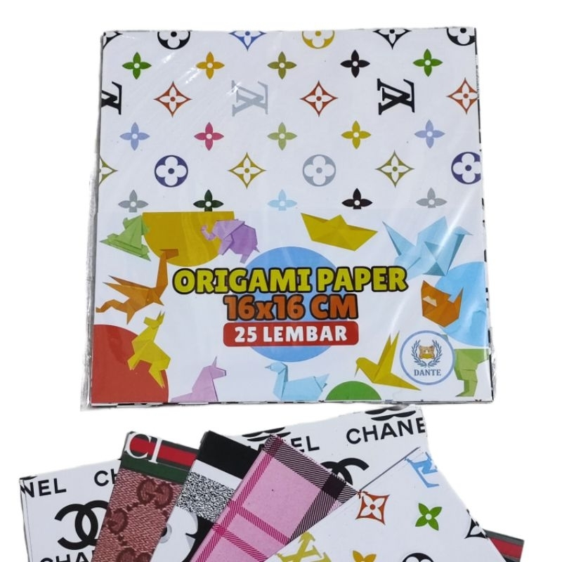 

Kertas Origami - Kertas Lipat - Prakarya Melipat Kertas - isi 25lembar - Motif Branded