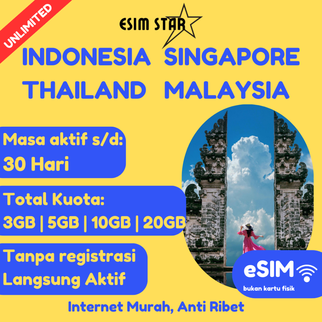 esimstar - ESIM ASIA INDONESIA MALAYSIA SINGAPURA THAILAND SINGAPORE | Travel SIM | Big Data | Inter