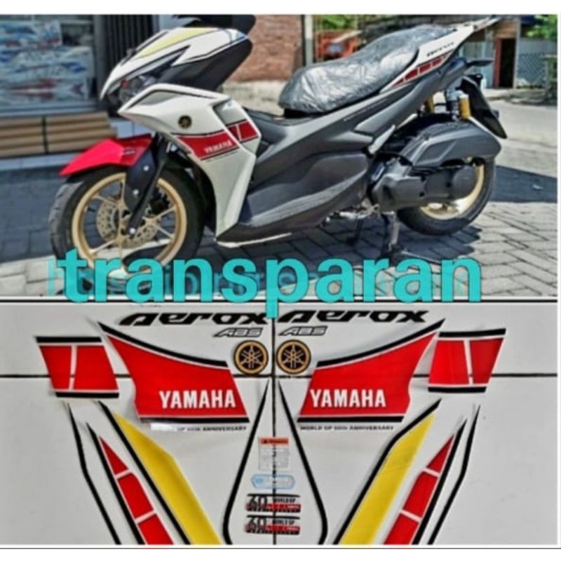 Striping Yamaha new Aerox 60th GP Edition Transparan