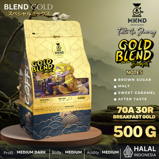 

MKND COFFEE ROASTERY - Gold Breakfast Blend 500gr Arabika 70% Robusta 30% Kopi Susus Espresso | Blend kopi | Kopi susu | Biji Kopi