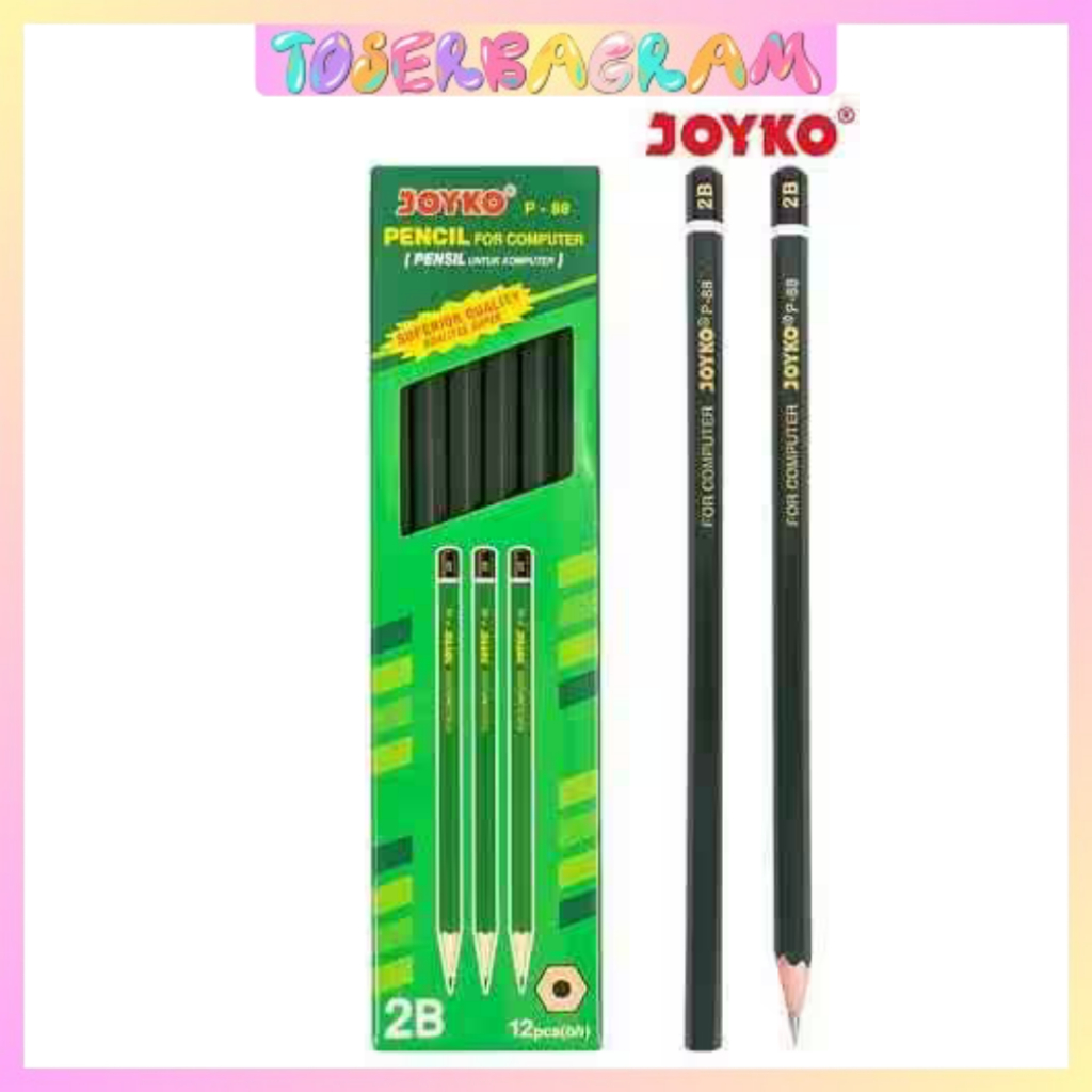 

Pensil 2B Joyko P-88 For Computer / Pensil Kayu / Pensil Joyko Alat Tulis Uas Un