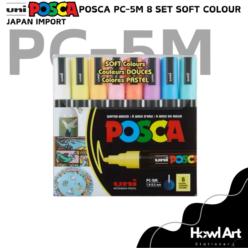 

UNI Posca PC-5M 8 Set SOFT Colour Paint Acrylic Marker Japan Import