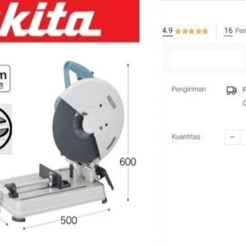 

MAKITA Cut Off 14" 2414NB Mesin Potong Besi Cutoff 2414 NB Cutting