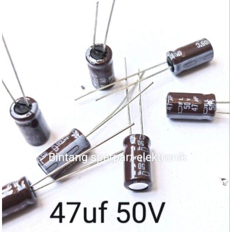 (1Buah) KAPASITOR ELCO 47UF 50V CAPACITOR ELCO 47UF 50V KAPASITOR ELCO 50V 47UF ELCO 47UF 50VOLT