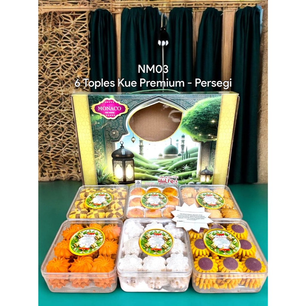 

[PROMO] Kue Kering Lebaran MONACO ORIGINAL PREMIUM Gift isi Nastar, Putri Salju, Kue Kacang, dll.