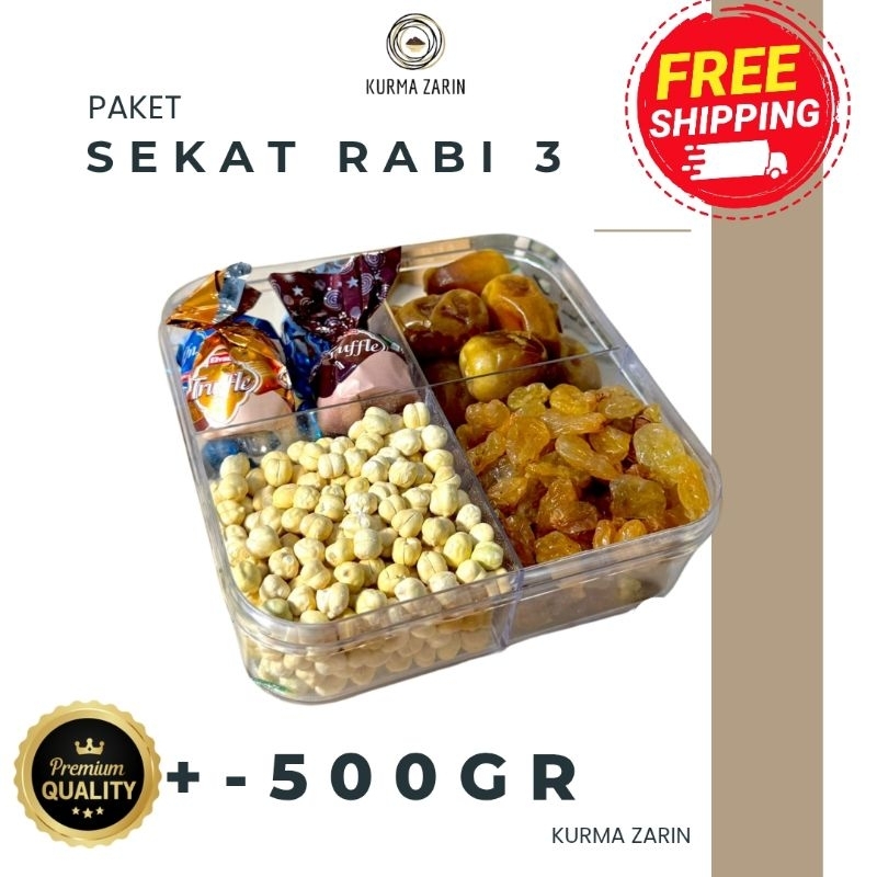 

Paket Rabi 3 (Sukari, Kismis Asam Manis, Kacang Arab dan Cokelat Truffle)
