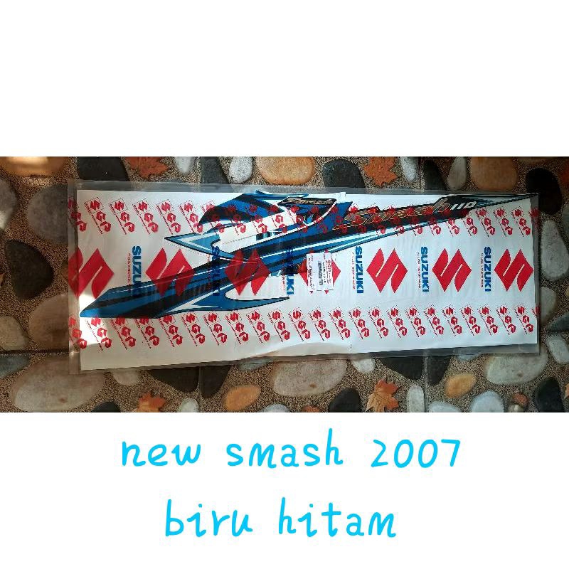 Striping new smash 2007 biru hitam original SGP