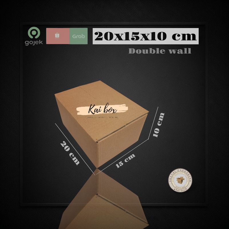 

kardus ukuran 20x15x10 cm box tebal double wall polos