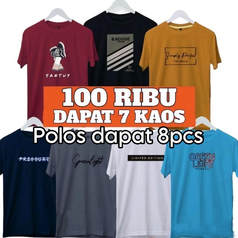 PAKET USAHA KAOS 100 RIBU DAPAT 8 PCS BAJU DISTRO THR LEBARAN