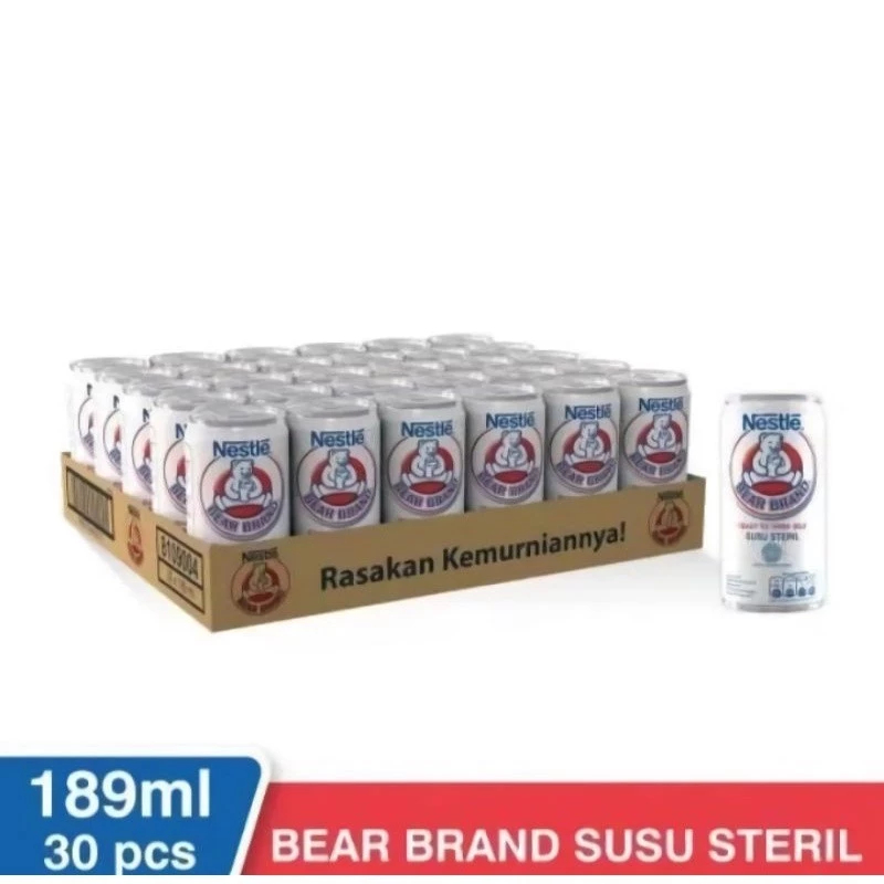 

Susu Steril | Susu Steril Bear Brand Kaleng 189ml 1 Dus (30 Kaleng)