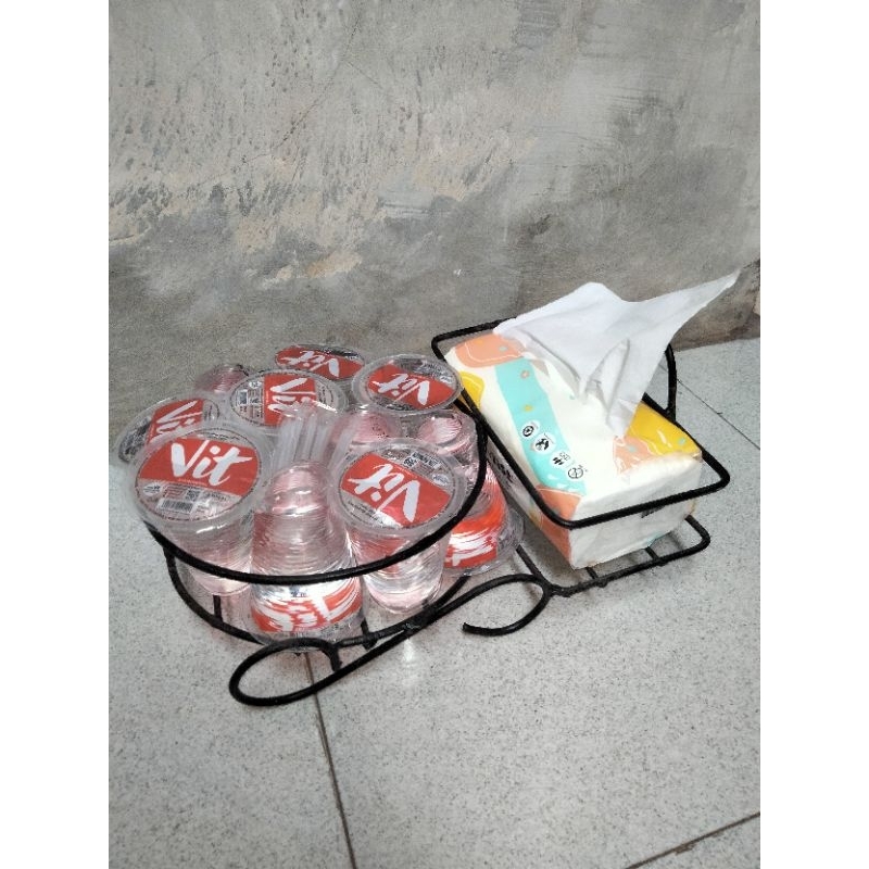 Rak Aqua Gelas / Rak Tisu Besi lebaran