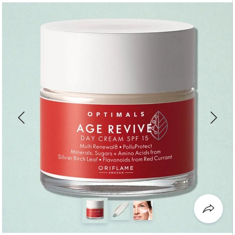 optimals age revive day cream spf 15 oriflame