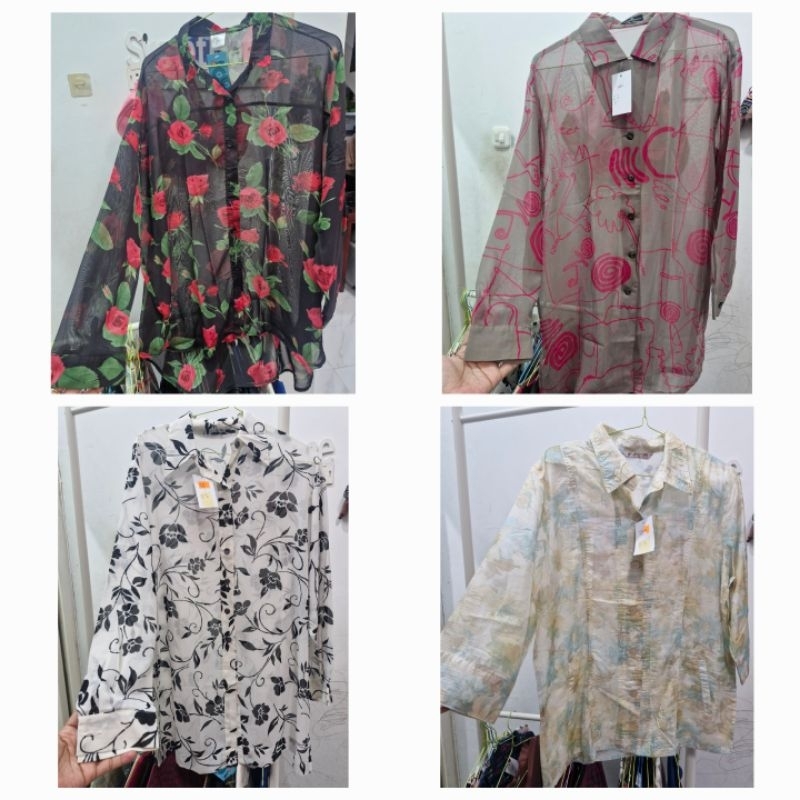 Blouse/Kemeja sifon lengan panjang