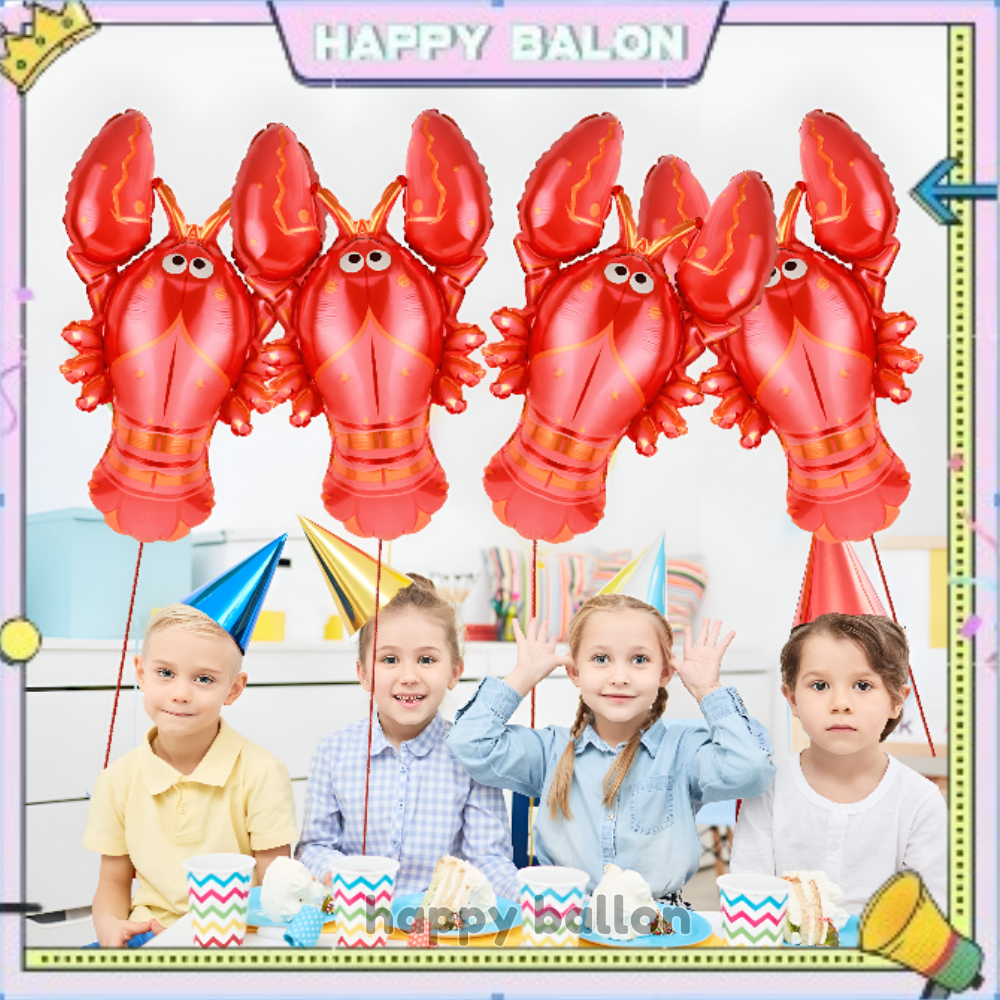 Balon Foil Jumbo Lobster Binatang Laut / Balon Hewan Lobster Jumbo