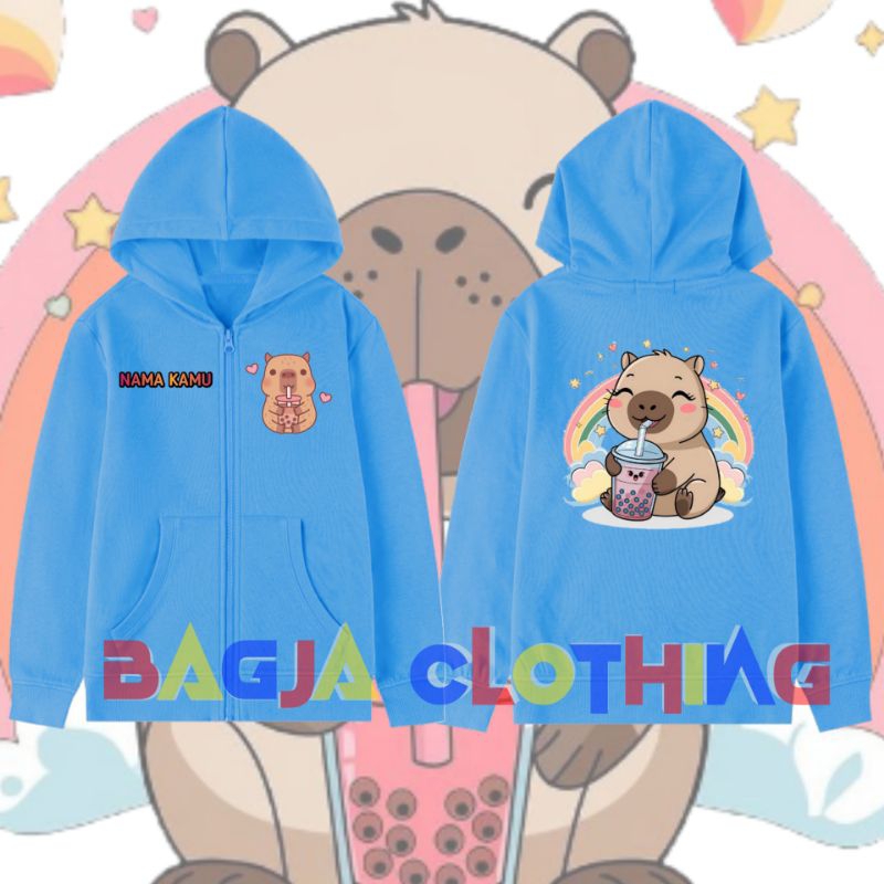 Jaket resleting anak Capybara / hoodie zipper anak resleting