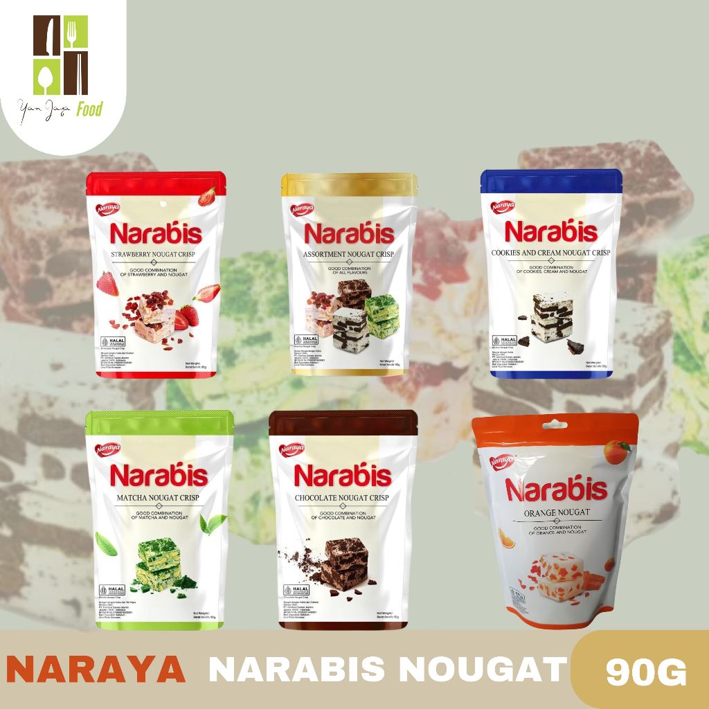 

Naraya Narabis Nougat Crispy / Cookies Krispi / Kue / Coklat / Matcha / Strawberry / Kemasan 90g