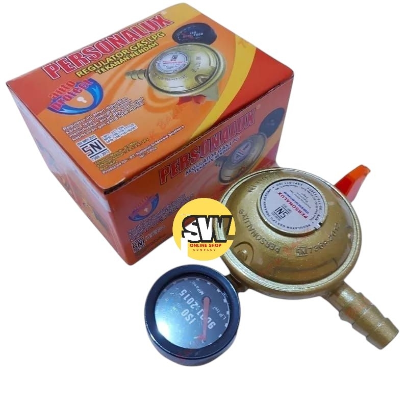 REGULATOR GAS ELPIJI PERSONALUX METER / REGULATOR GAS LPG TEKANAN RENDAH ANTI BOCOR 100 % ORIGINAL
