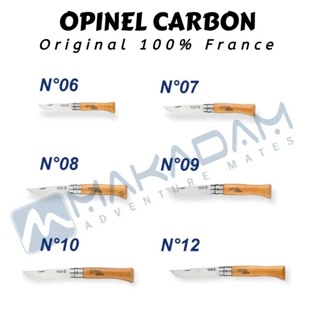 Pisau Lipat Opinel Folding Knife Carbon Camping Hiking Survival opinel carbon No 06 07 08 09 10