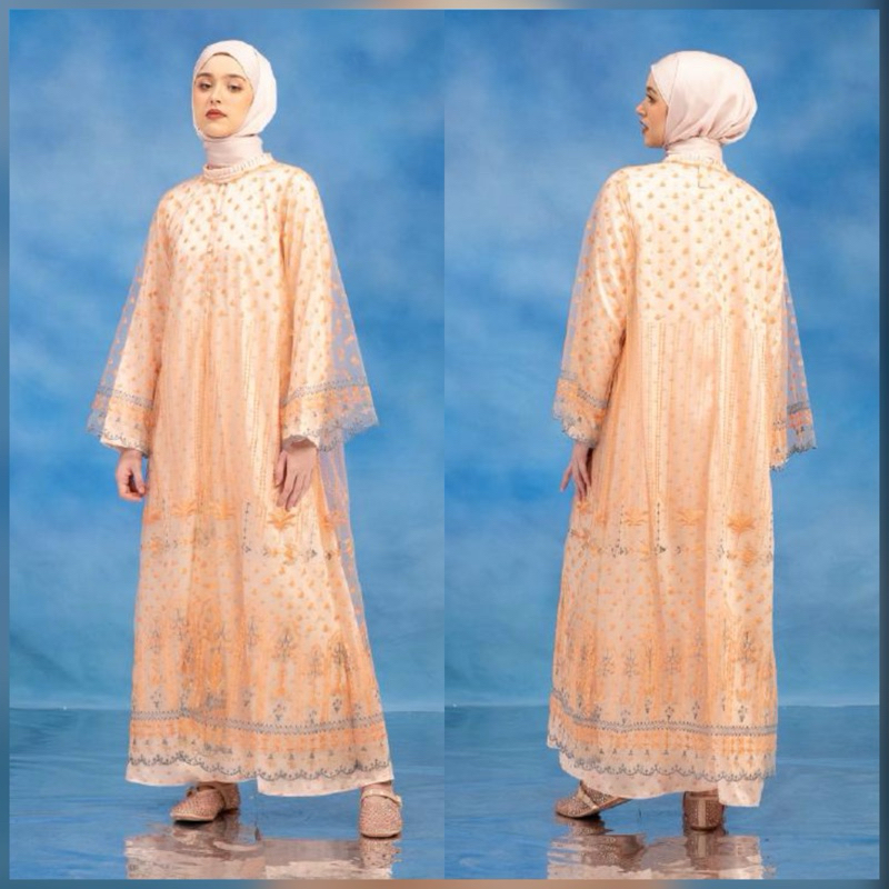 ALEZA RAYA - Carly dress set light orange || gamis muslim wanita