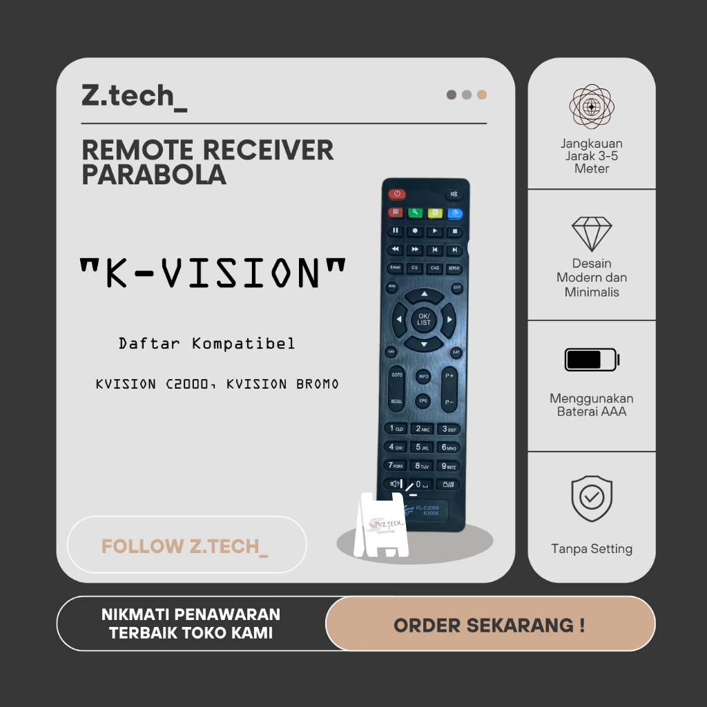 Remot remote KVISION C2000/TOPAS/KVISION BROMO Receiver parabola Standart Original