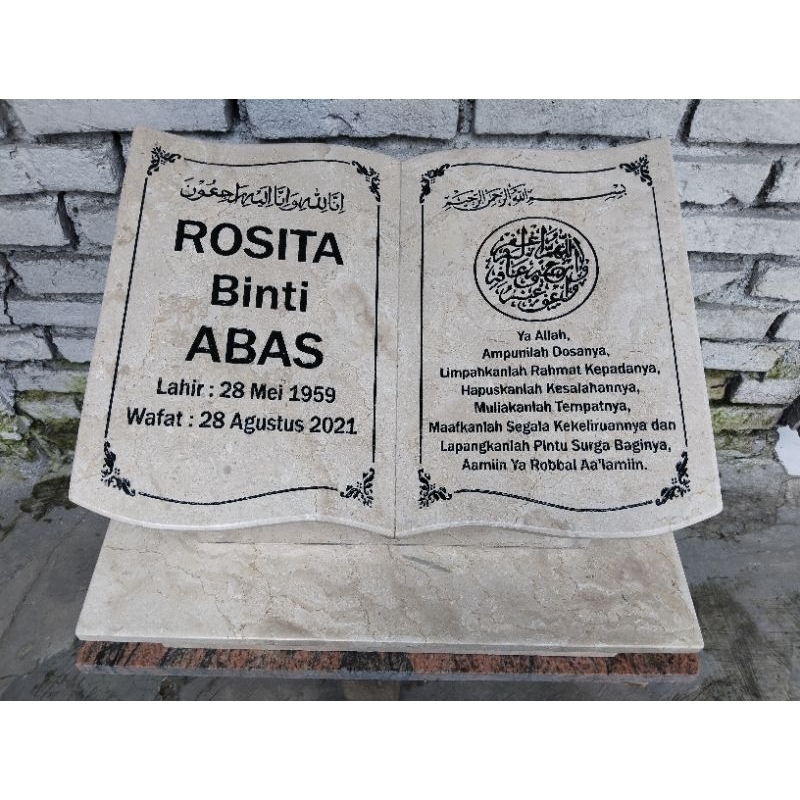 BATU NISAN DUDUKAN BUKU MARMER