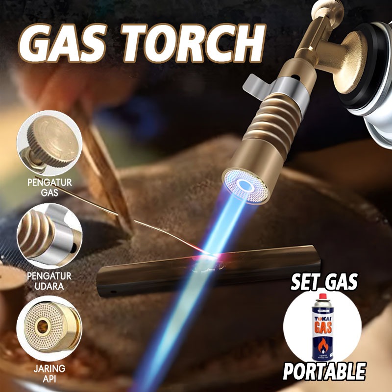 Gas Portable Torch Kepala Las Flame Gun bakar sate seafood BBQ Blow Torch Flame Gun