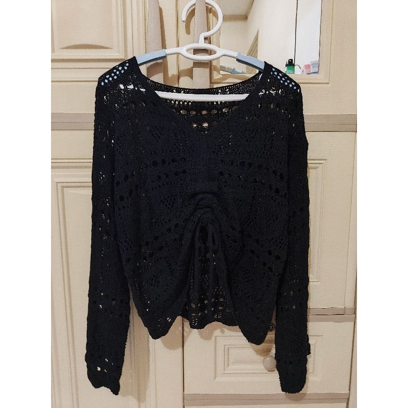 baju rajut jaring kekinian