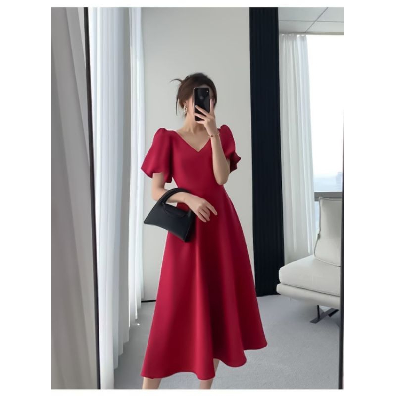 PAKAIAN WANITA BAJU MIDI DRESS SCUBA "